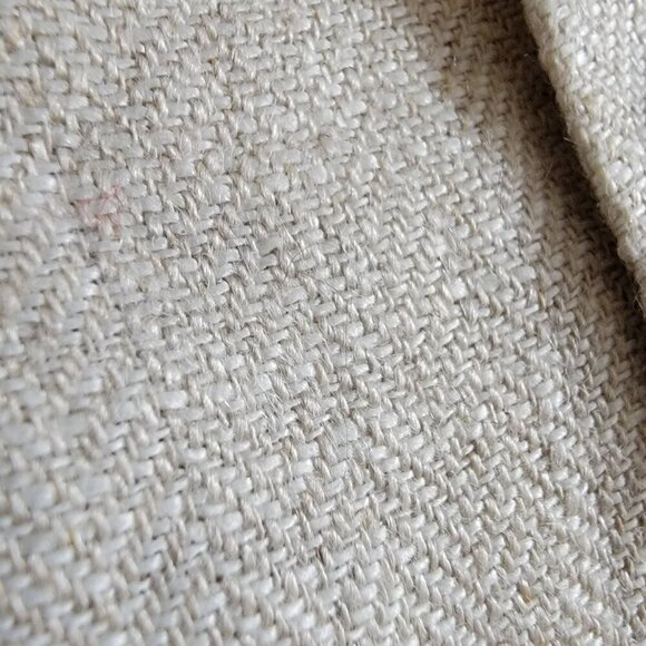 Women's Loft Beige Linen Single-Button Blazer with Pockets Classic Style - Picture 8 of 14